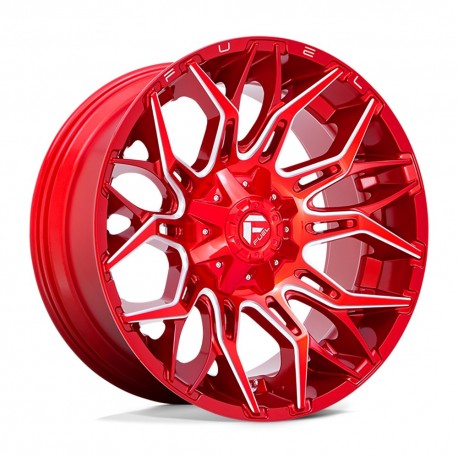 Jante aluminium 4x4 FUEL D771 Twitch Candy RED Milled • 22"x10" • 8x165.1 • CB125.1 • ET-18 